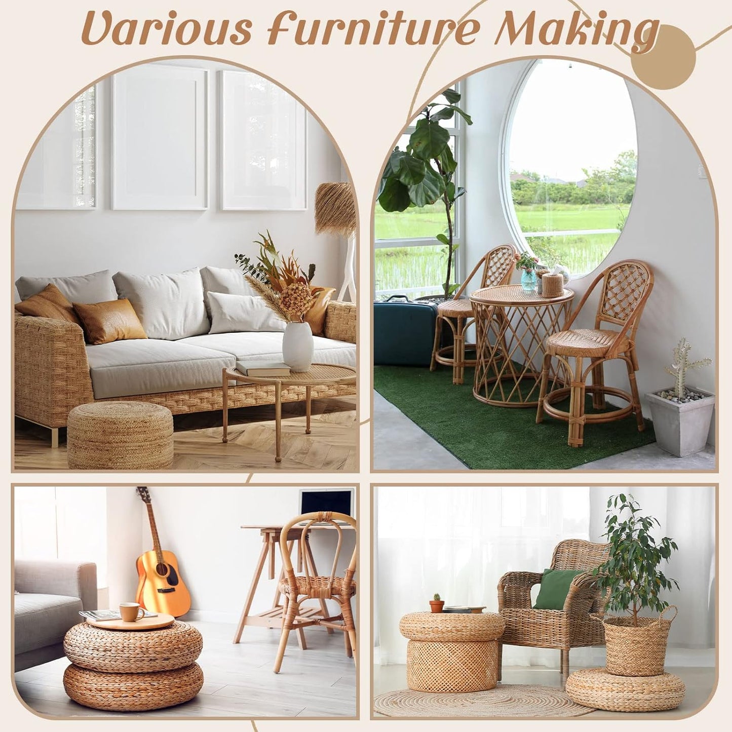 Natural Cane Webbing in V Shape Rattan, woven mesh cane rattan material sheet for caning projects, perfect for furniture, chairs, cabinets, ceilings, beds, baskets and doors 14 Inch x 59 Inch.