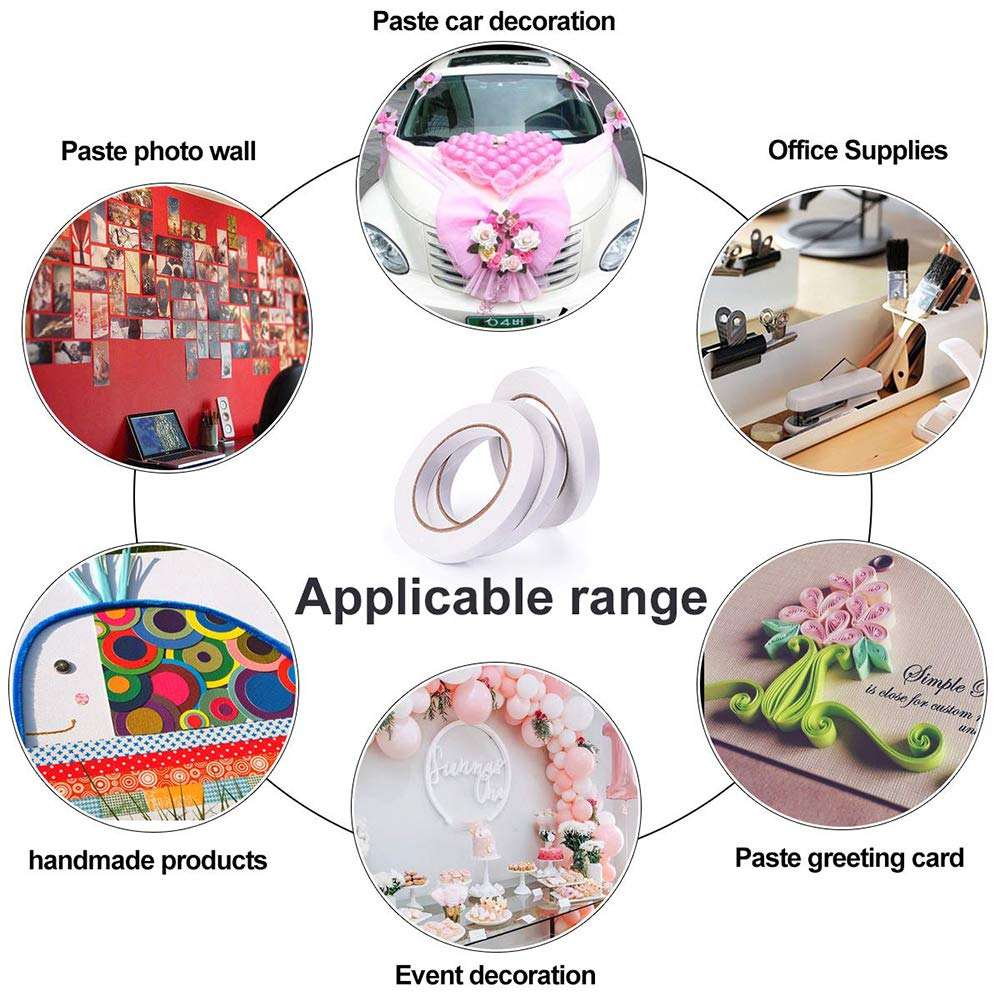 Double-Sided Fabric Tape (2 Rolls) - No Sewing or Ironing Required, Perfect for Quick Clothing Repairs, Fabric Bonding, Adhesive Cloth Tape for Hemming and DIY Crafts (1/4inch+1/2inch)