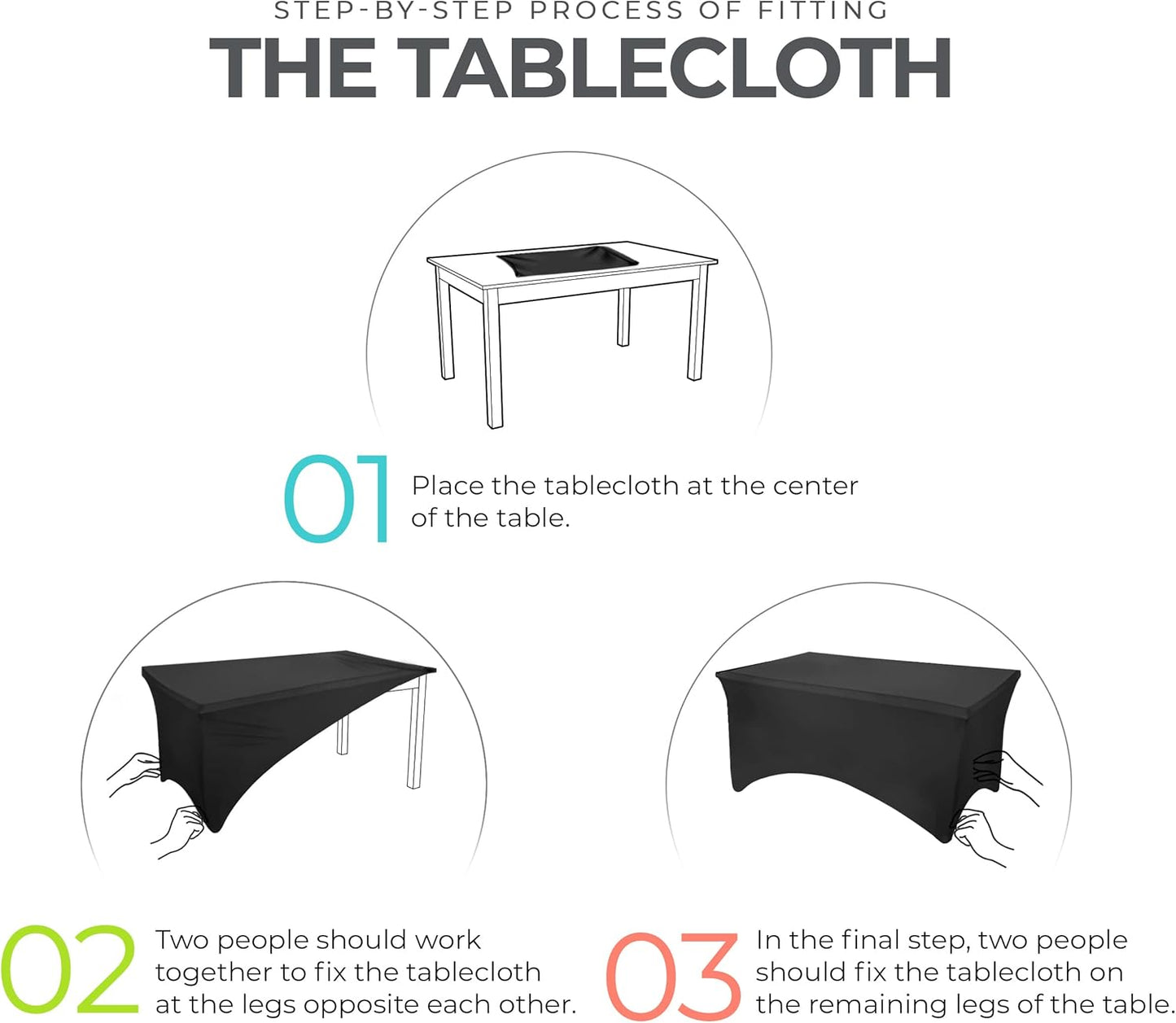 6ft Champagne Spandex Stretch Tablecloth (2-Pack) - 190 GSM Fitted Rectangle Cover for Trade Shows, Weddings, and Parties - 72"L x 30"W x 30"H