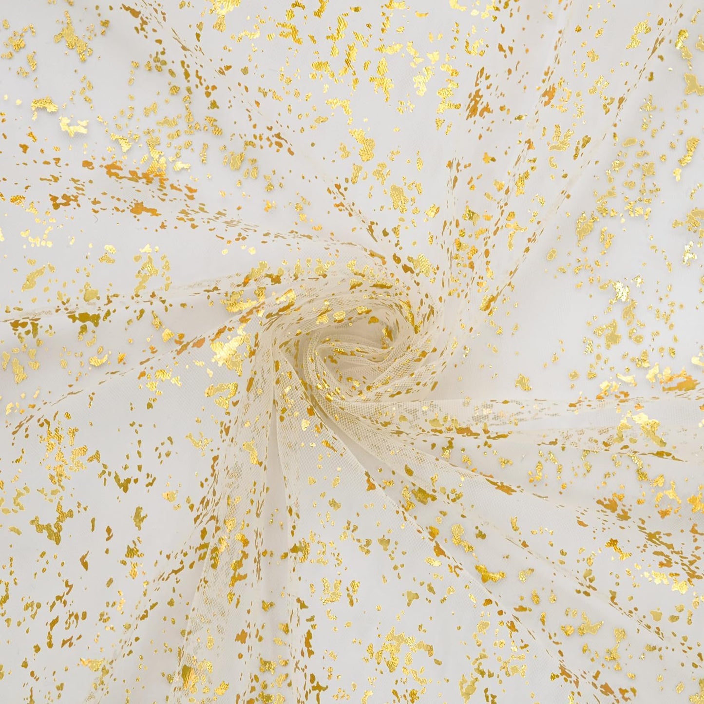 120" Long Glitter Metallic Gold Gauze Table Runner - 28" x 120" Sheer Foil Table Decor for Weddings, Anniversaries, and Holidays
