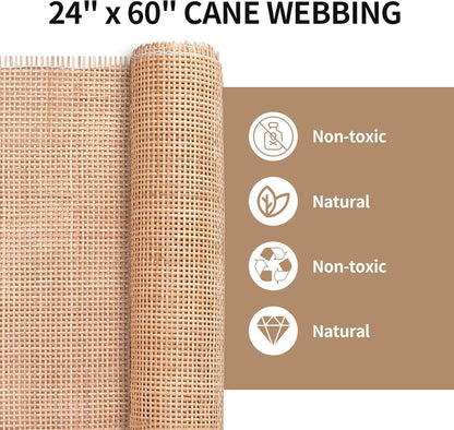 Premium Square Woven Webbing with 24 Inch Wide Geometric Open Mesh, flexible material sheet for furniture refurbishing and breathable decorative paneling suitable for storage units and interior accents, 5 Feet Roll.
