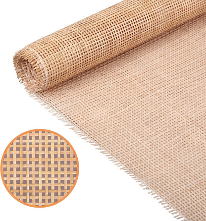 Premium Square Woven Webbing with 24 Inch Wide Geometric Open Mesh, flexible material sheet for furniture refurbishing and breathable decorative paneling suitable for storage units and interior accents, 5 Feet Roll.