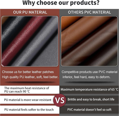 Leather Repair Patch Tape Kit, Self Adhesive Leather Repair for Furniture, Couch, Sofa, Car Seats,Office Chair,Vinyl Repair Kit.3.1inx60in