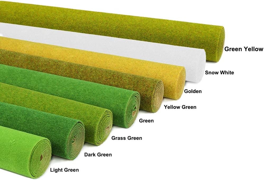 Artificial Model Grass Mat Trains Grass Green 40 x 100cm or 15.7"x 39"for Decoration Craft Scenery Model DIY
