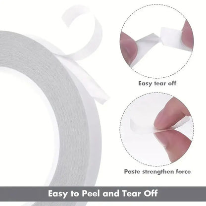 Double-Sided Fabric Tape (2 Rolls) - No Sewing or Ironing Required, Perfect for Quick Clothing Repairs, Fabric Bonding, Adhesive Cloth Tape for Hemming and DIY Crafts (1/4inch+1/2inch)