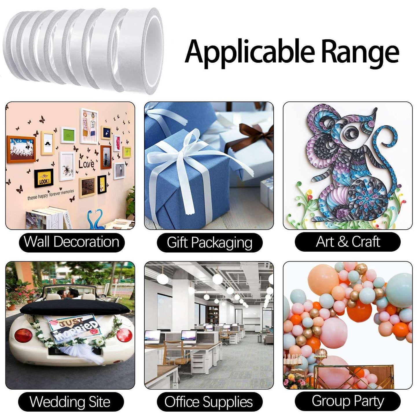 Double-Sided Fabric Tape (2 Rolls) - No Sewing or Ironing Required, Perfect for Quick Clothing Repairs, Fabric Bonding, Adhesive Cloth Tape for Hemming and DIY Crafts (1/4inch+1/2inch)