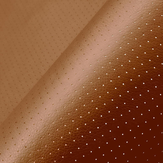 Faux Leather Repair Patch, Breathable Perforated Self Adhesive Repair Patch, Furniture Couch Car Seats Office Chairs Sofa Repair Refurbished Faux Leather Patch (Light Brown,15.7x59 inch)