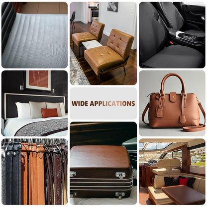 Faux Leather Repair Patch, Breathable Perforated Self Adhesive Repair Patch, Furniture Couch Car Seats Office Chairs Sofa Repair Refurbished Faux Leather Patch (Light Brown,15.7x59 inch)