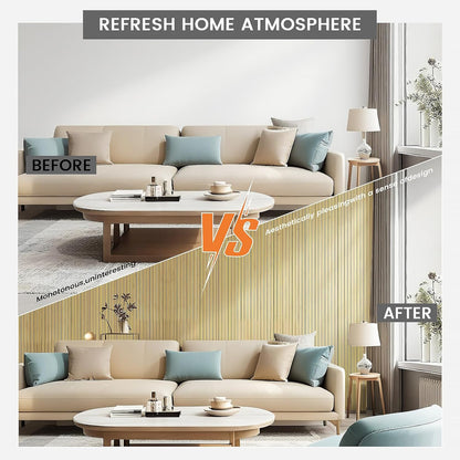 Bamboo Wall Panels for Interior Wall Decor: Natural Flexible Pole Wrap Decorative Wall Panel, Wainscoting Wall Cladding Paneling for Living Room, Bedroom, Office, Ceiling, Kitchen 1ft X 8ft