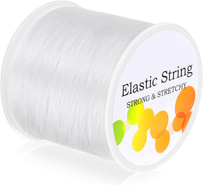 1mm Elastic Bracelet String Cord Stretch Bead Cord for DIY Jewelry Making and Bracelet Making  -White