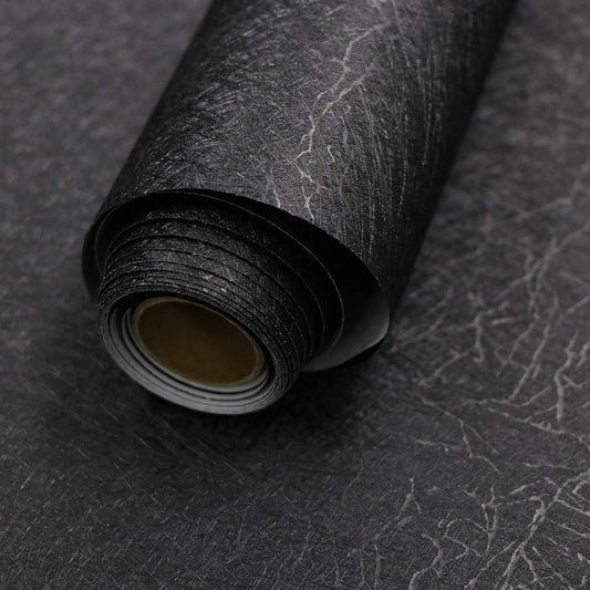 Black Silk Wallpaper Embossed Self Adhesive Peel and Stick Wallpaper Contact Paper Removable Waterproof Kitchen Vinyl Wrap Cabinet Furniture Textured Renter Friendly Wall Gift Paper