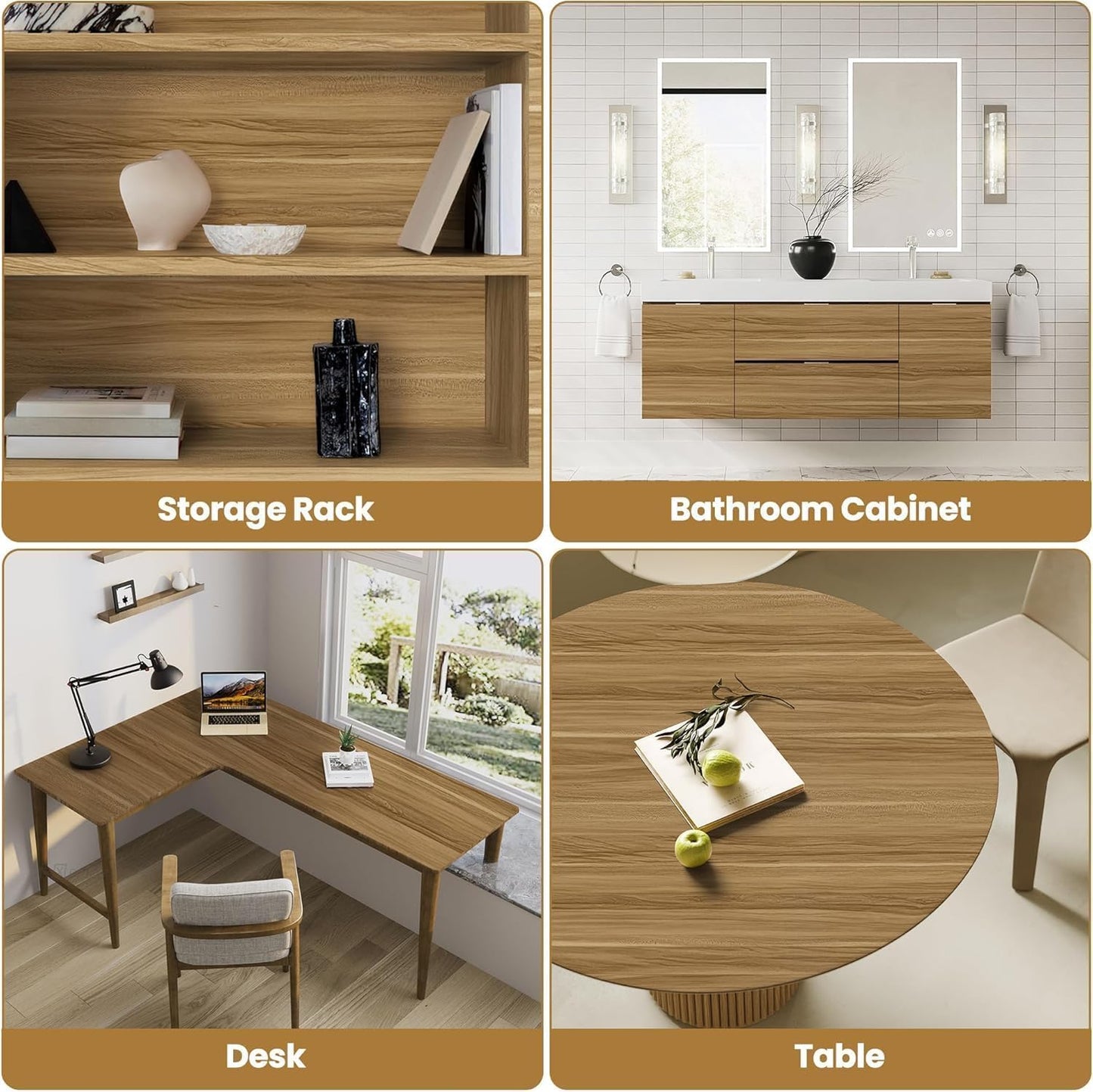 Wood Grain Contact Paper Peel and Stick Wallpaper Brown Faux Wooden Look Vinyl Wrap Self Adhesive Removable Wall Cover for Countertops Cabinets Drawers Shelf Furniture Decor 17.7" x 118"