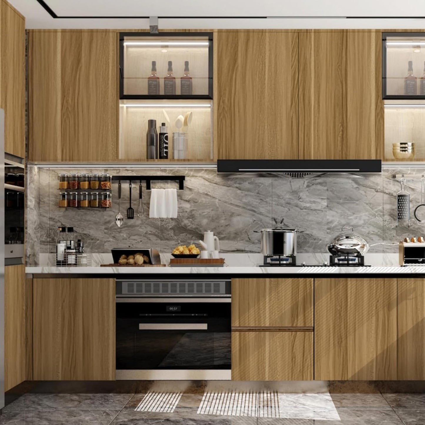 Wood Grain Contact Paper Peel and Stick Wallpaper Brown Faux Wooden Look Vinyl Wrap Self Adhesive Removable Wall Cover for Countertops Cabinets Drawers Shelf Furniture Decor 17.7" x 118"