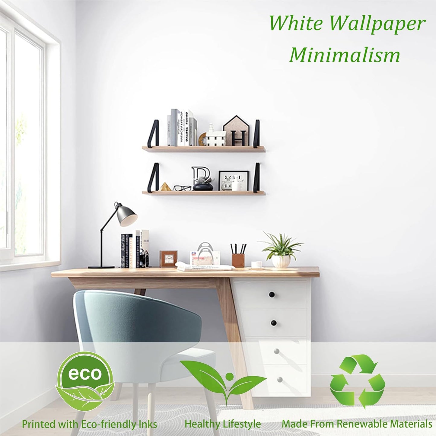 White Peel and Stick Wallpaper White Contact Paper Removable Temporary Self Adhesive Decorative Wallpaper Vinyl Roll for Wall 314.9"x17.7"