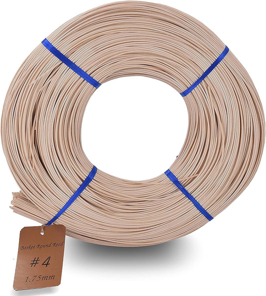Basket Round Reed #4 2.5mm 1-Pound Coil Basket Weaving Cane for Chair Making and Wicker Weaving DIY Furniture Making Supplies