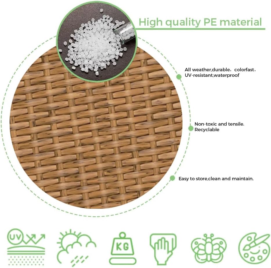 130 Ft Wicker Repair Supplies, Wicker Repair Kit, Plastic Rattan Material for Patio Chair Repair Flat Wicker Furniture Repair Replacement (Light Wood Grain)