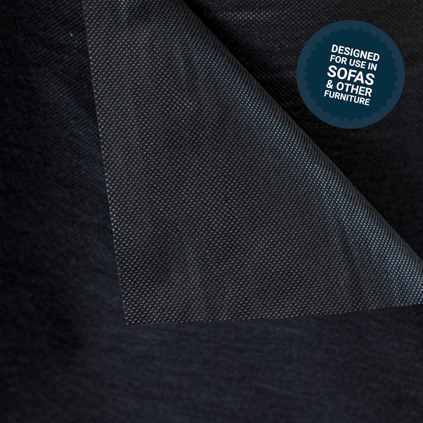 60 Inch x 3 Yard Upholstery Black Cambric Dust Cover Fabric Replacement for Sofas, Chairs, Full and Queen Box Spring Foundations, Conceals Frame and Staples Inside Furniture