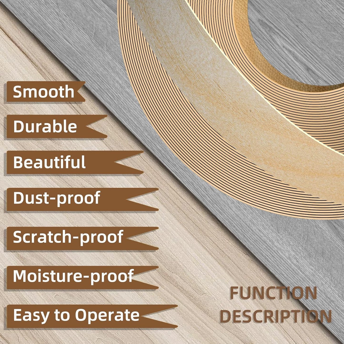 Birch Edge Banding, 3/4 inch x 50ft roll of Veneer Pre-glued Flexible, Real Wood Tape Banding for Cabinet Repair Furniture Restoration