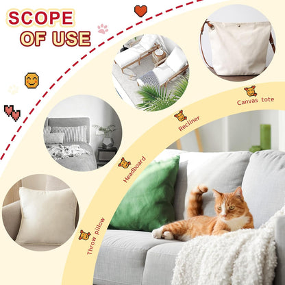 16" x 79" Self-Adhesive Linen Fabric Repair Tape - Heavy-Duty Upholstery Patch Kit for Sofas, Chairs, and Furniture Renovation