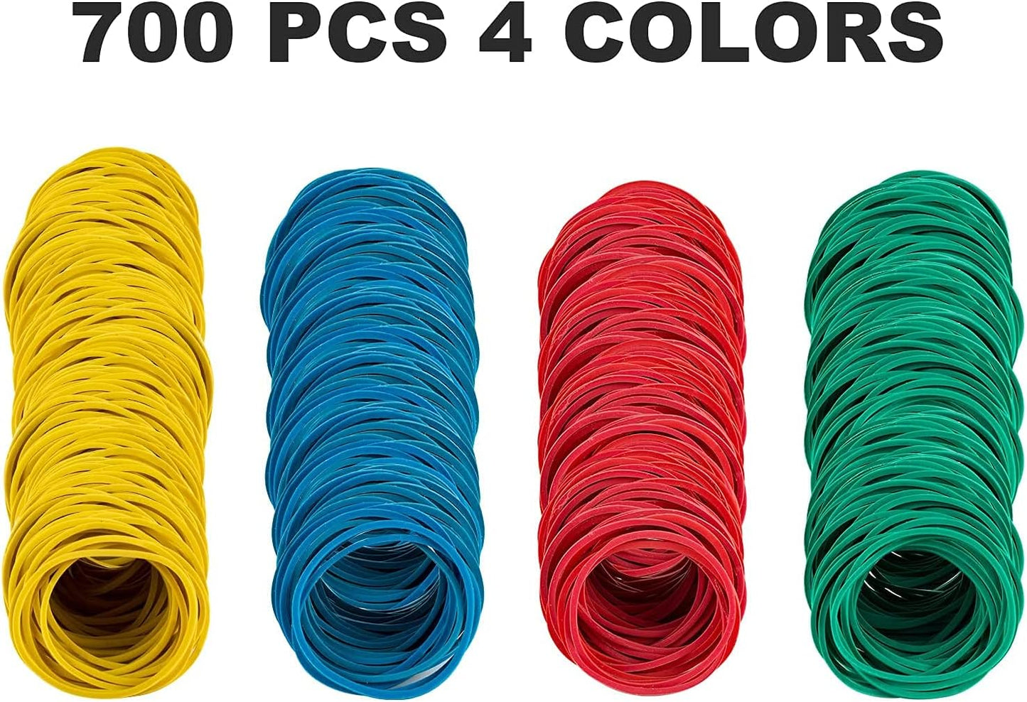 700 Pcs Multicolor Rubber Bands,  Reusable Elastic Rubber Band for Office Supplies File Folders, Home Packaging, Crafts DIY Bundling, Multipurpose