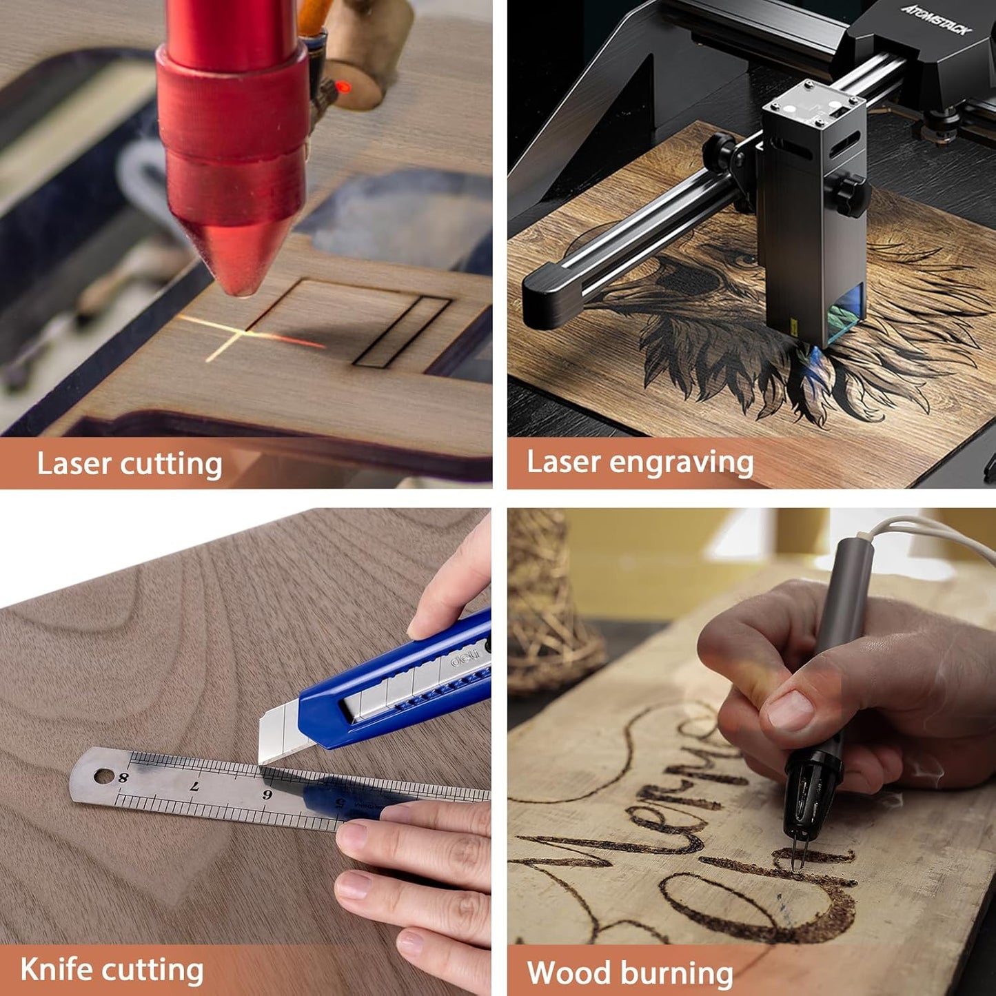 10 Pack Walnut Plywood Sheets, Plywood for Laser Cutting&Engraving,Unfinished Wood for Crafts,Wood Burning,Architectural Models.12x12x1/8 Inch,3mm