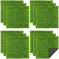 Artificial Grass Mat Set, 12" × 12" Synthetic Turf Squares for Indoor and Outdoor Lawn, Garden, Patio, and Craft Use, 12-Piece, Grass Green