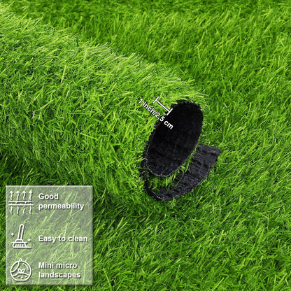 Artificial Grass Mat Set, 12" × 12" Synthetic Turf Squares for Indoor and Outdoor Lawn, Garden, Patio, and Craft Use, 12-Piece, Grass Green