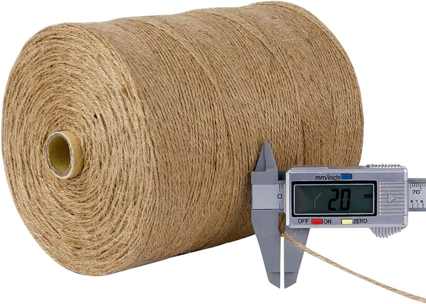 3600ft Natural Bengal Jute Twine - 2mm Heavy-Duty Craft String for Gardening, Gift Wrapping, and DIY Decor (Brown)