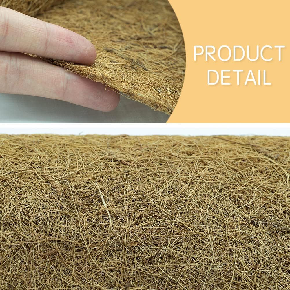 12x80 inch Natural Coconut Liners for planters Flower Basket, Reptile Carpet, Natural Coconut Fiber mat, Garden Decoration, Animal pet pad, Snow Mat