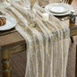 120" Long Glitter Metallic Gold Gauze Table Runner - 28" x 120" Sheer Foil Table Decor for Weddings, Anniversaries, and Holidays