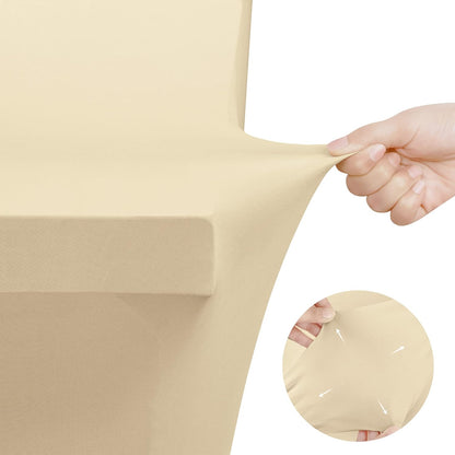 6ft Champagne Spandex Stretch Tablecloth (2-Pack) - 190 GSM Fitted Rectangle Cover for Trade Shows, Weddings, and Parties - 72"L x 30"W x 30"H