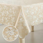 60" x 84" Waterproof Vinyl Tablecloth - Heavy Duty Floral Embossed Table Cover with Scalloped Edges for Kitchen & Dining