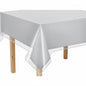 60" x 108" Crystal Clear Plastic Table Cover Protector - 100% Waterproof Heavy Duty Vinyl Tablecloth with Hemmed Border